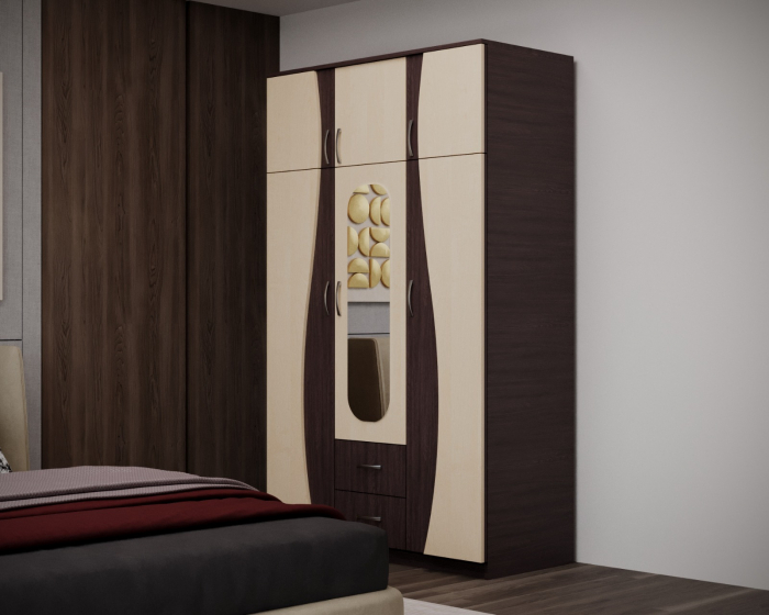 Dulap 3U "S" FS, 120x50x198cm wenge+mesteacan [4]