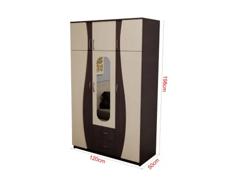 Dulap 3U S FS  Wenge Mesteacan 120x50x198 cm [9]