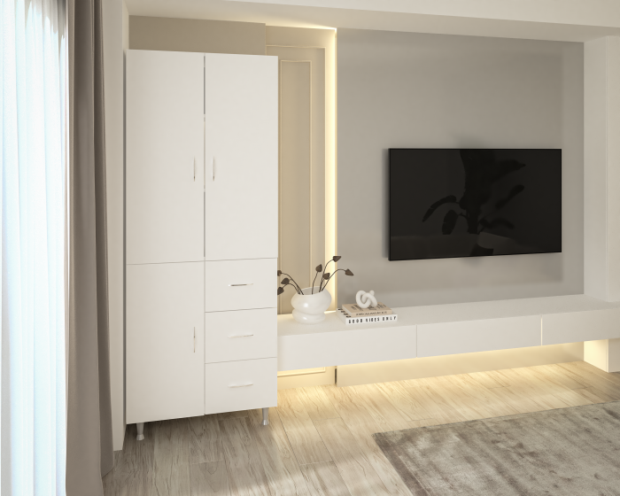 Dulap 3Usi -3S, 70x 35x 180 cm Alb [1]