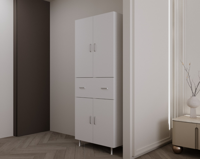 Dulap 4Usi -1S , 70x35x180 cm Alb [4]