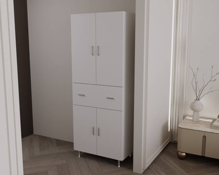 Dulap 4Usi -1S , 70x35x180 cm Alb [2]