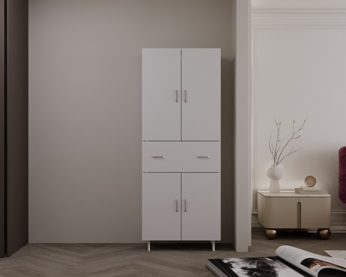 Dulap 4Usi -1S , 70x35x180 cm Alb [3]
