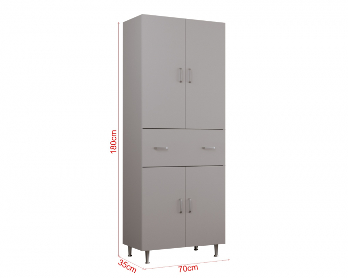 Dulap 4Usi -1S , 70x35x180 cm Alb [8]