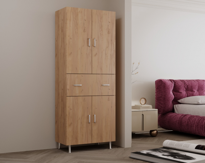 Dulap 70X35X180 cm, 4U-1S Stejar K003 [4]