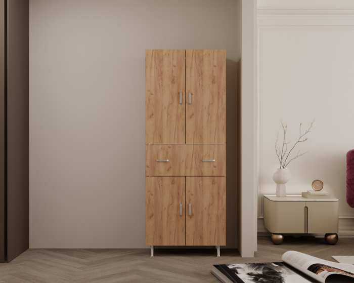 Dulap 70X35X180 cm, 4U-1S Stejar K003 [3]