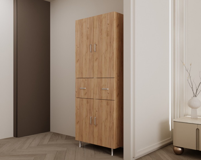 Dulap 70X35X180 cm, 4U-1S Stejar K003 [2]
