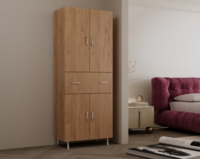 Dulap 70X35X180 cm, 4U-1S Stejar K003 [1]
