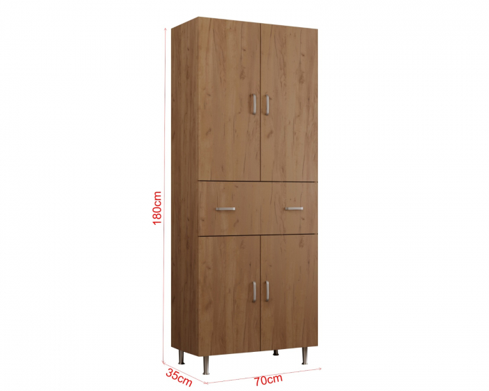 Dulap 70X35X180 cm, 4U-1S Stejar K003 [8]