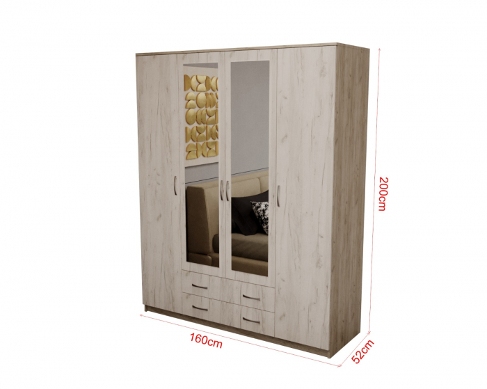 Dulap Garmonia 4U, 160x52x200 cm, Stejar k001+k002 [8]