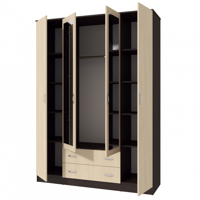 Dulap Garmonia 4U Wenge+Mesteacan 160x52x200 cm [5]