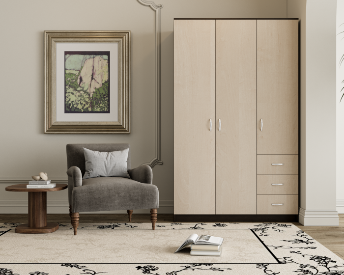 Dulap Ionut,120x50x200 cm, Wenge+Mesteacan [2]