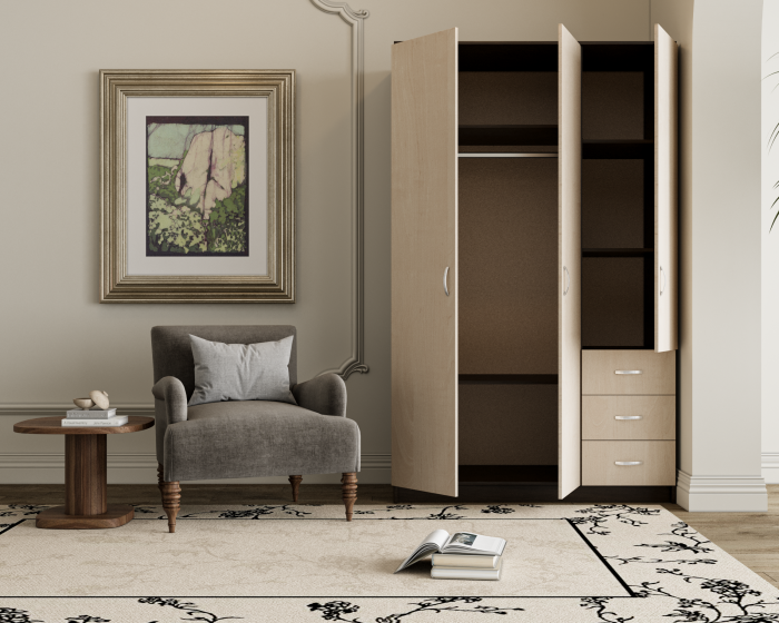 Dulap Ionut,120x50x200 cm, Wenge+Mesteacan [3]