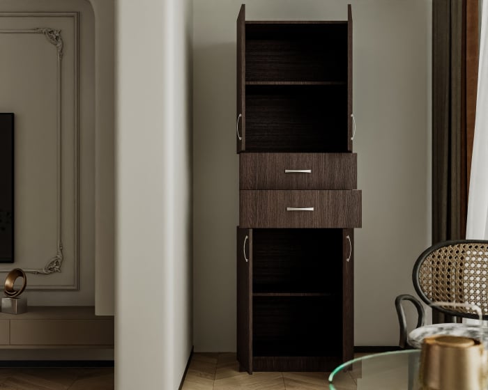 Dulap wenge pentru dormitor KSC-11 Ro, 60x37x196 cm cu 2 sertare [5]