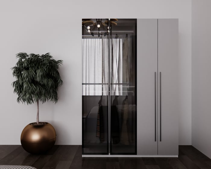 DULAP MONTREAL MDF CULOARE GRI 140x200x55 [2]