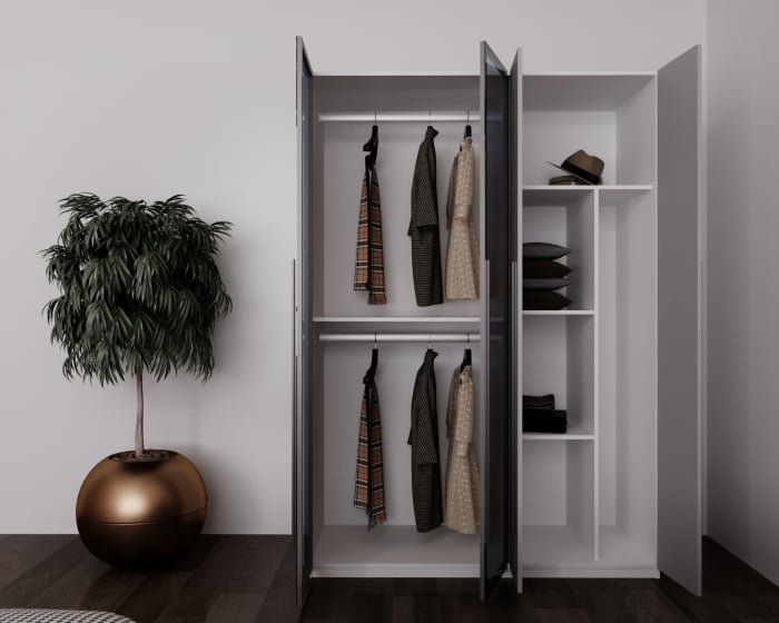 DULAP MONTREAL MDF CULOARE GRI 140x200x55 [3]