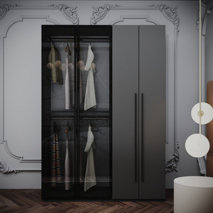 DULAP MONTREAL MDF CULOARE GRI 140x200x55 [2]