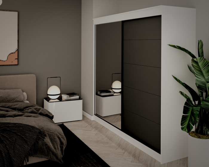 Dulap UC MP3, 200x60x200 cm, Alb/Antracit [2]
