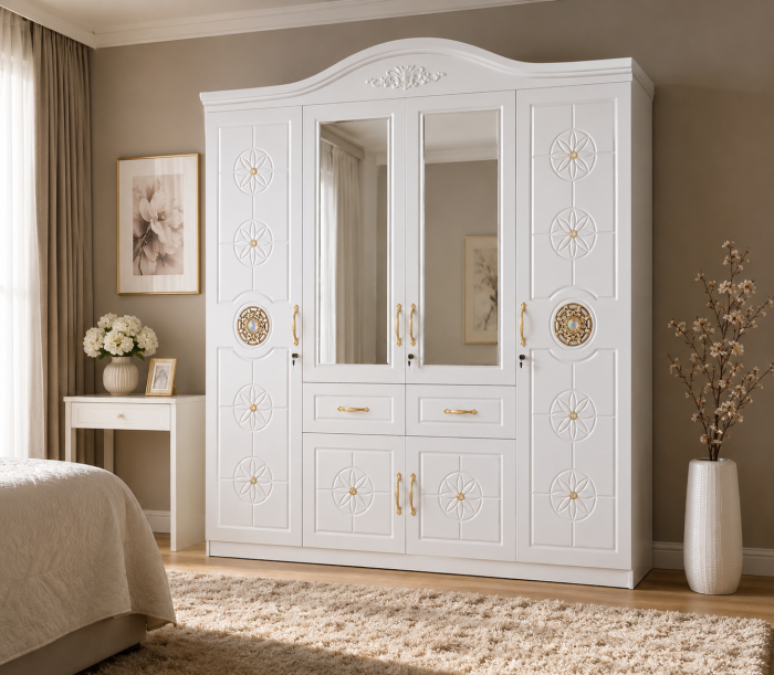 dulap dormitor alb 200x200x50 cm [2]