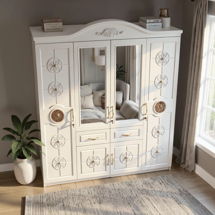 dulap dormitor alb 200x200x50 cm [2]