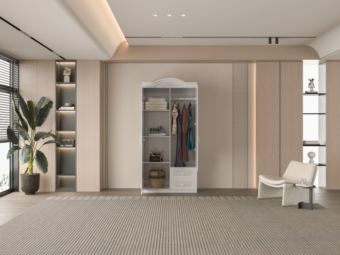 dulap 2 uși alb 100x50x200 cm [2]