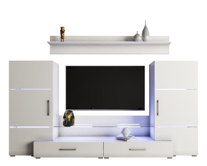 Living Domino 280x45x140 cm, MDF Alb Lucios [5]