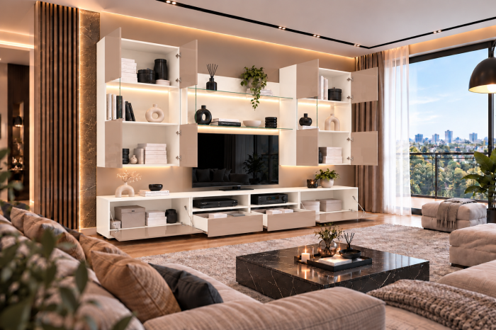 Living MP2 Alb + Acril antracit, cappuccino Alb+Acril Cappuccino [7]