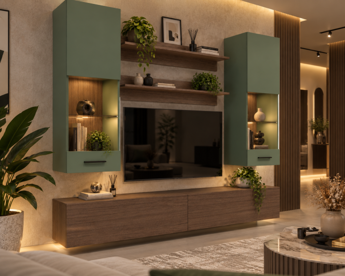 Living MP5 Stejar K696 Umber Primavera + Kasmir, Smoke Green, Antracit Stejar K696 Umber Primavera+K521 Smoke Green [5]
