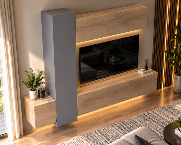 Living MP6 Stejar K2737 Cotta Cremona + Kasmir, Black Truffle, K519 Mouse Grey Stejar K2737 Cotta Cremona + K519 Mouse Grey [6]