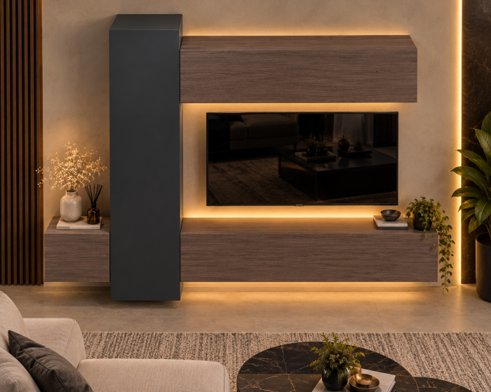 Living MP6 Stejar K696 Umber Primavera + Kasmir, Smoke Green, Antracit Stejar K696 Umber Primavera+Antracit [6]