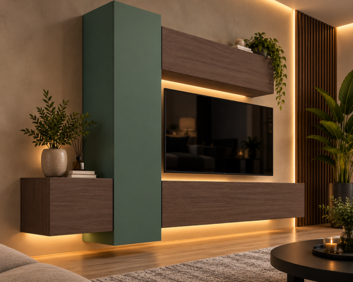 Living MP6 Stejar K696 Umber Primavera + Kasmir, Smoke Green, Antracit Stejar K696 Umber Primavera+K521 Smoke Green [6]