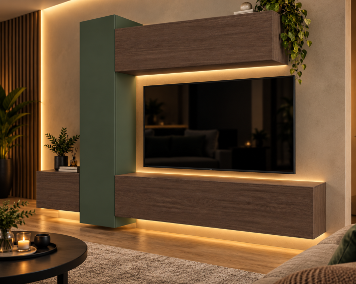 Living MP6 Stejar K696 Umber Primavera + Kasmir, Smoke Green, Antracit Stejar K696 Umber Primavera+K521 Smoke Green [4]
