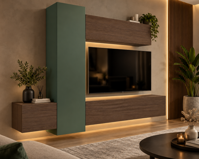 Living MP6 Stejar K696 Umber Primavera + Kasmir, Smoke Green, Antracit Stejar K696 Umber Primavera+K521 Smoke Green [5]