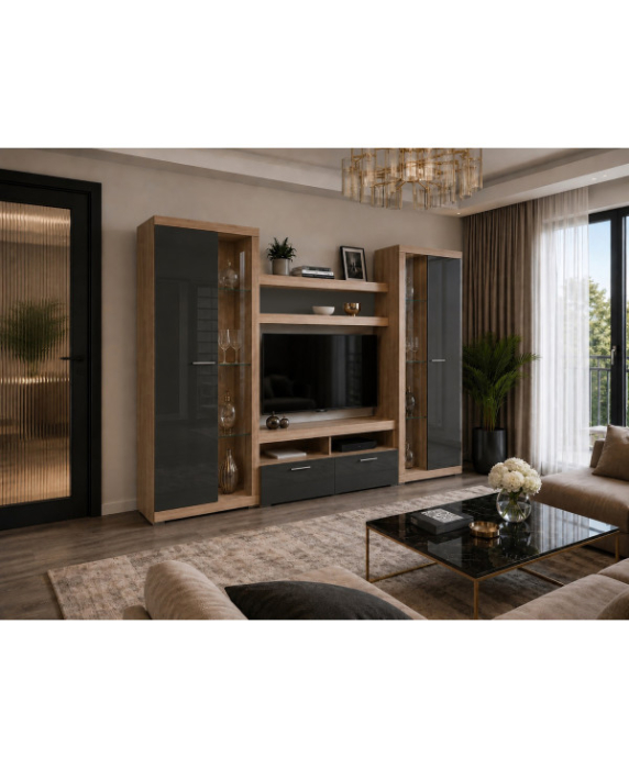 LIVING SONATA SONOMA+GRI ANTRACIT, 280x43x197cm [2]