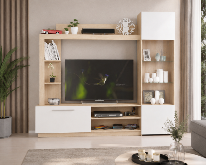 Living Trento Sonoma Alb 204x35x177 cm [2]