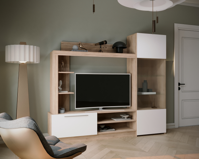 Living Trento Sonoma+Alb 204x35x177 cm [1]