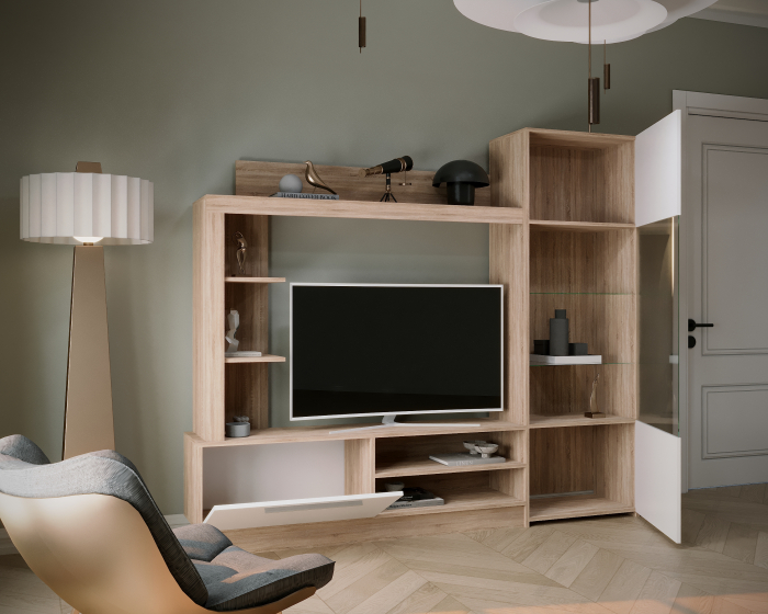 Living Trento Sonoma+Alb 204x35x177 cm [2]