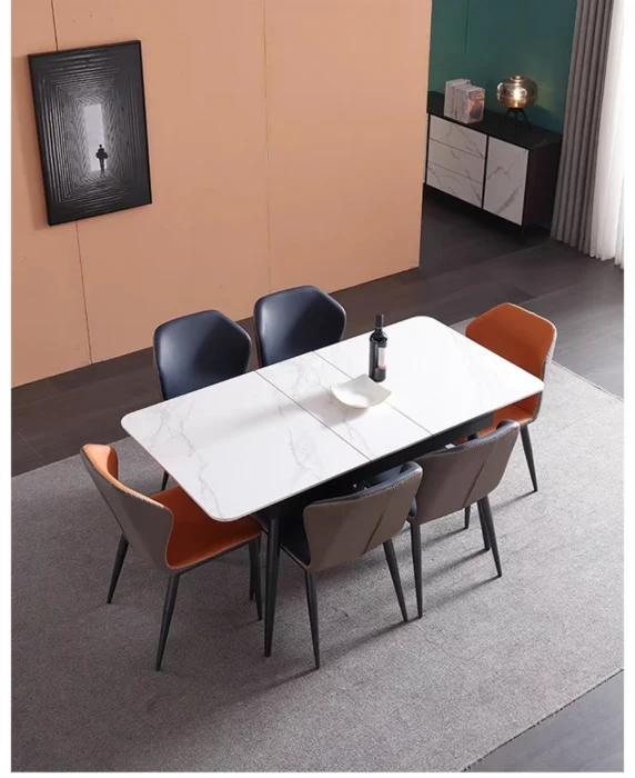 Masa dining 685,extensibila,marmura alba [2]