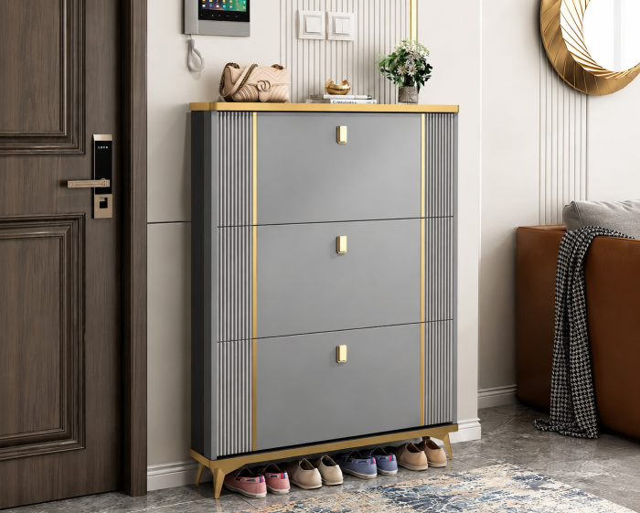 Pantofar 602 MDF Grey 100x24x118 cm