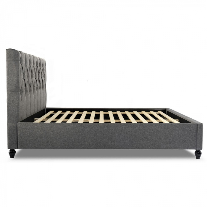 Pat tapitat Miami 140x200cm, suport saltea inclus, culoare Gri [3]