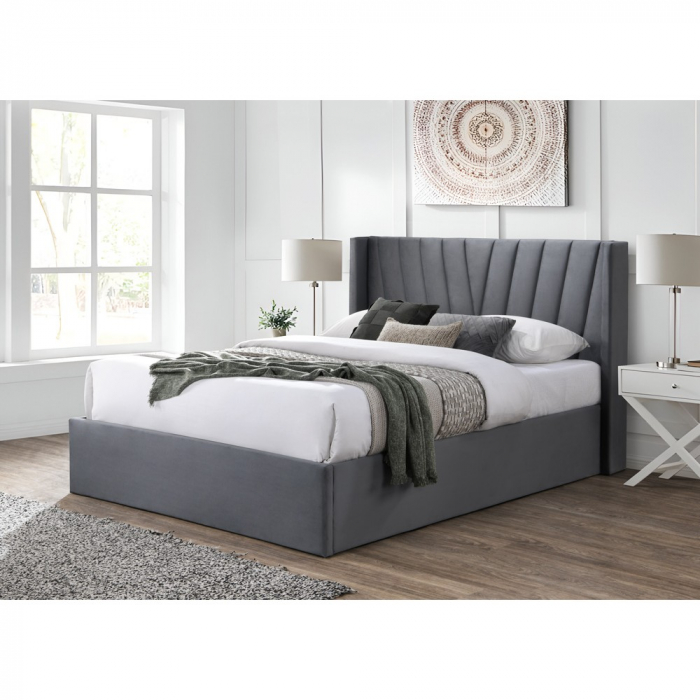 Pat tapitat Prestige 2 160x200 spatiu de depozitare culoare Gri [1]