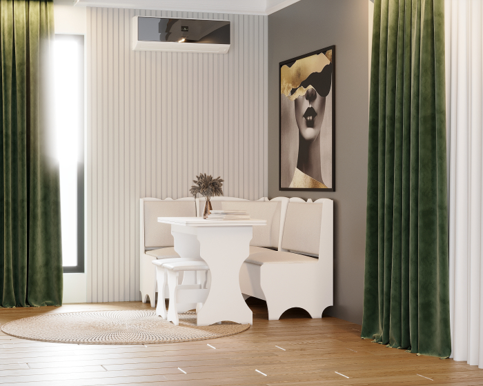 Set coltar bucatarie Rodos Alb Fildes [2]