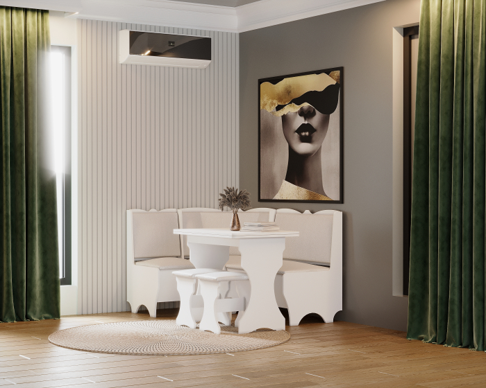 Set coltar bucatarie Rodos Alb Fildes [3]