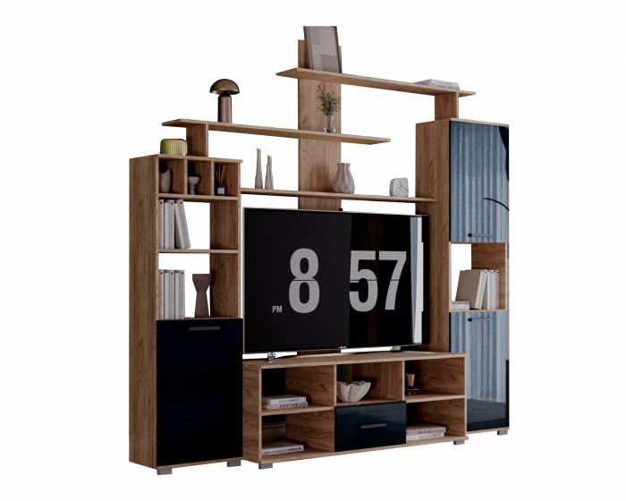 Set living Geo , 247x45x210 cm, stejar k003 / antracit [5]