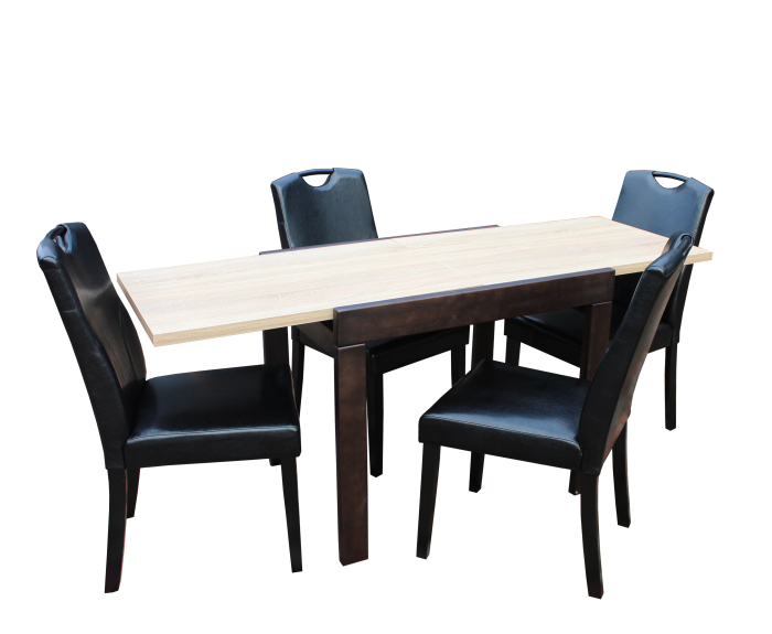 SET MASA KORS + 4 SCAUNE 6002, SONOMA-NEGRU [1]