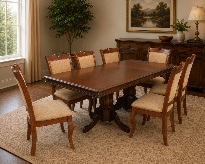 Set Masa RH7132 cu 8 Scaune RH8100 Dirty Oak 160x100x77 cm [2]