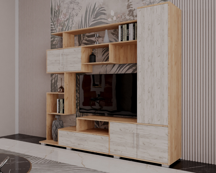 Set Mobila Living Pekin Ro 210x40x179 cm,  k003/k001 Stejar [2]