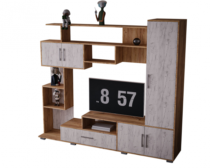 Set Mobila Living Pekin Ro 210x40x179 cm,  k003/k001 Stejar [6]