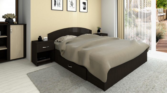 Set Pat Mijloc 160 + 2 Noptiere WENGE [1]