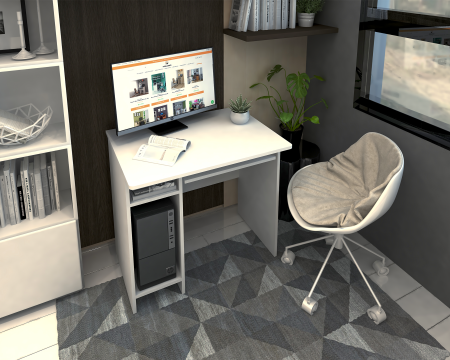 Birou Pc Skm-12 Ro,82x60x74 cm, Alb [2]