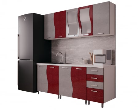 Bucatarie CIP S MDF Rosu Metalizat 2m [5]